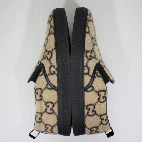Gucci Beige and Black Slip-On Sneakers - Picture 6 of 8